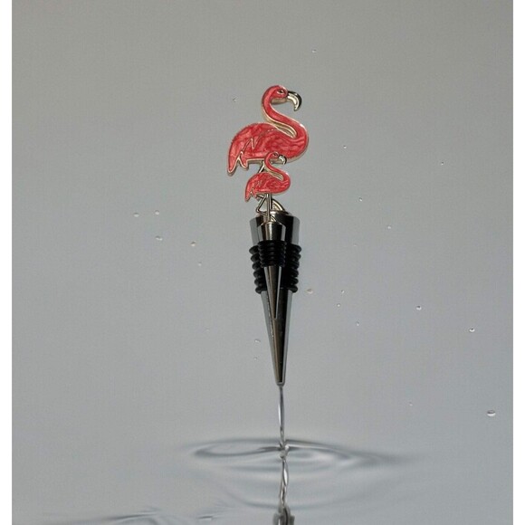 Whimsical Flamingo Wine Bottle Stopper - Fun Resin Stopper for Wine Lovers - Picture 3 of 4